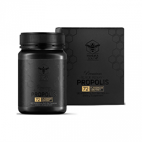 (1瓶包邮) Manuka South® 6000mg 超高含量黑蜂胶胶囊120粒 保质期23年7月13 Black Reserve Propolis (1瓶包邮) Manuka South® 6000mg 超高含量黑蜂胶胶囊120粒 保质期23年7月13 Black Reserve Propolis