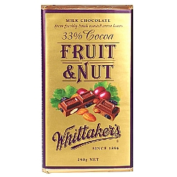 Whittakers 惠特克巧克力 天然有机水果坚果味 250克