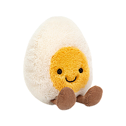 Jellycat Amuseable Happy Boiled Egg 趣味水煮蛋荷包蛋煎蛋毛绒玩具  Small小号 A6BEN  高14cm x 宽8cm