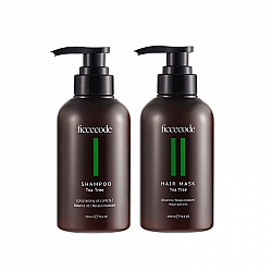 Ficcecode菲诗蔻茶树油洗发水300ml+发膜300ml【送生姜洗护80m*2+精油2ml*2】【国内包邮】