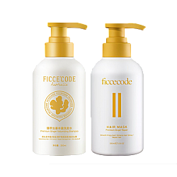 Ficcecode菲诗蔻 臻萃生姜洗发水300ml+发膜白标款300ml【送生姜洗护80m*2+精油2ml*2】【国内包邮】