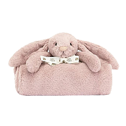 Jellycat Bashful Luxe Bunny Rosa Blankie 致臻害羞罗莎邦尼兔毛毯 BLNK4ROS   高56cm x 宽70cm