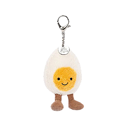 Jellycat Amuseables Happy Boiled Egg Bag Charm 水煮蛋挂件毛绒玩具 A4BEBC 高18cm
