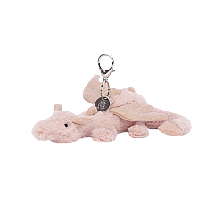 Jellycat Rose Dragon Bag Charm 玫瑰色龙包包挂饰毛绒玩具 ROSE4BC 高22cm x 宽12cm