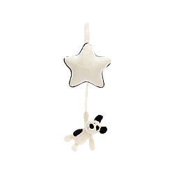 Jellycat Bashful Black & Cream Puppy Music  Pull 害羞的黑奶油小狗音乐拉铃 安抚 毛绒玩具 MP4BCP  高30cm