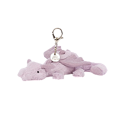 Jellycat Lavender Dragon Bag Charm 薰衣草紫色龙包包挂饰毛绒玩具 LAV4BC 宽22cm x 高12cm