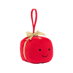 Jellycat Festive Folly Present 新品欢乐节庆礼盒柔软毛绒玩具 FFH6PR 宽6cm x 高6cm
