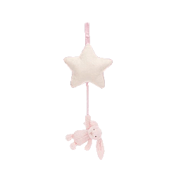 Jellycat Bashful Pink Bunny Musical Pull 害羞粉色邦尼兔音乐拉铃安抚宝宝玩具挂件 MP4BP 高30cm x 20cm