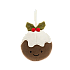 Jellycat Festive Folly Christmas Pudding 圣诞节新品欢乐节庆圣诞布丁挂件毛绒玩具 FFH6CP 高7cm