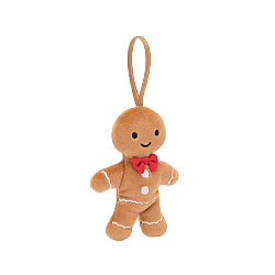 Jellycat Festive Folly Gingerbread Fred 圣诞节新品欢乐节庆姜饼弗雷德毛绒公仔挂件毛绒玩具 FFH6GM 高10cm