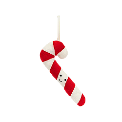 Jellycat Festive Folly Candy Can 圣诞节新品欢乐节庆糖果手杖毛绒玩具挂件礼物公仔毛绒玩具 FFH6CC  高5cm