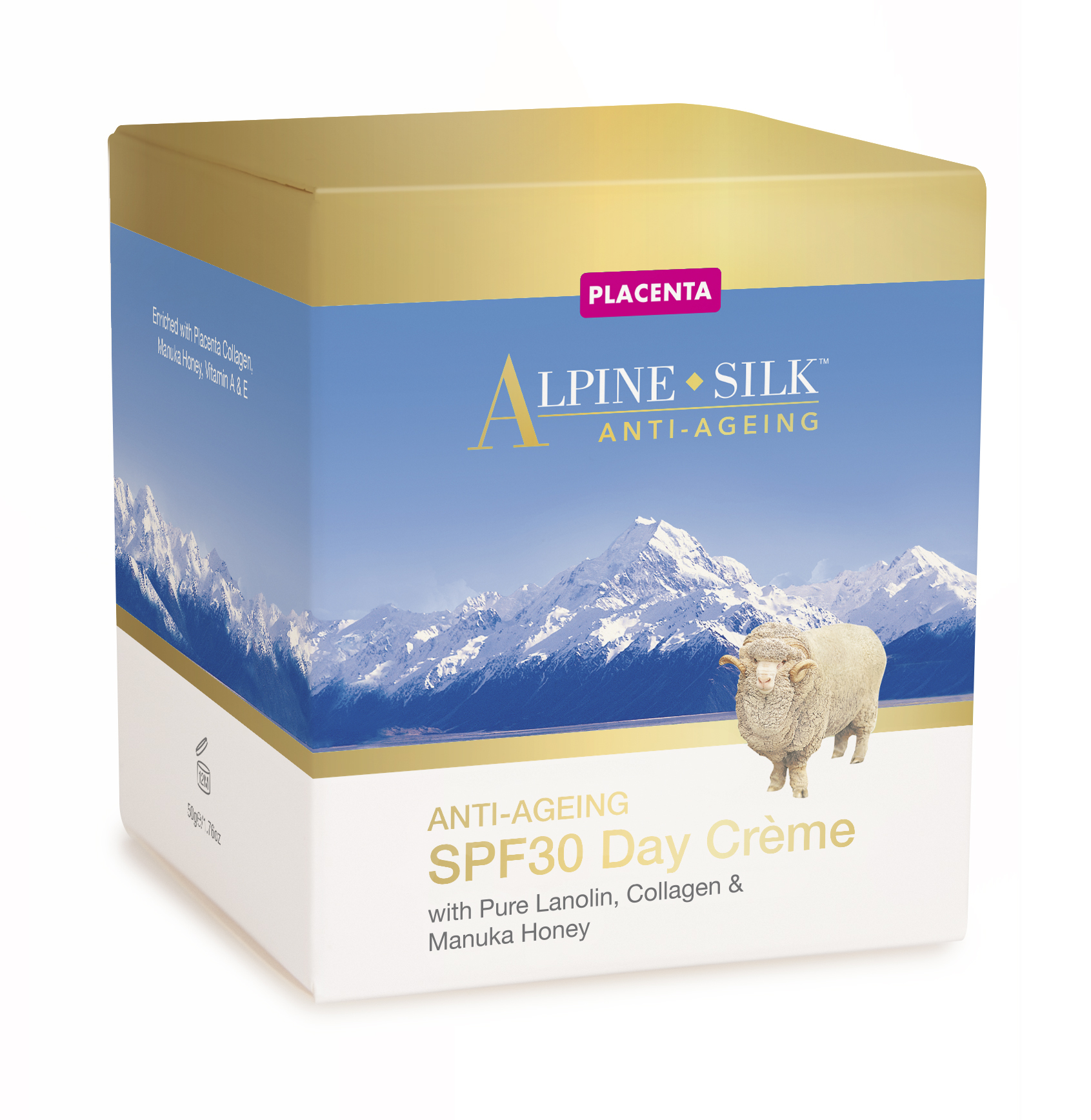 AlpineSilk 抗衰老防晒日霜 SPF30 修复受损肌肤，保湿防晒