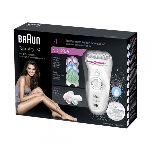 Braun 博朗 9-969v干湿两用脱毛器+12个配件 剃毛器洁面仪女用腋毛腿毛私处