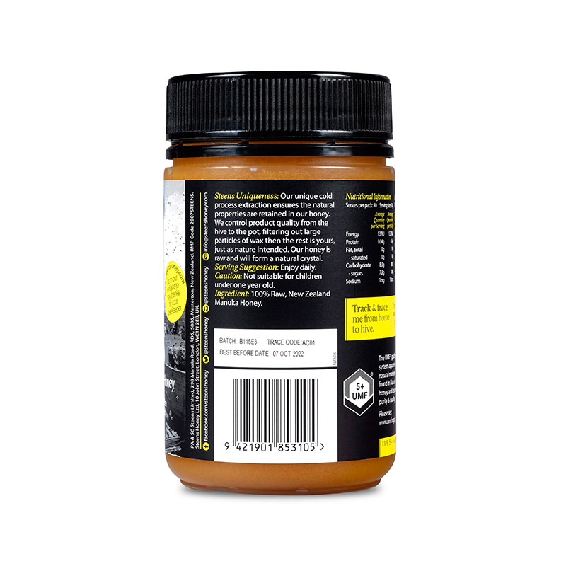 蜜思蒂Steens 新西兰天然麦卢卡UMF5+野生蜂蜜 500g