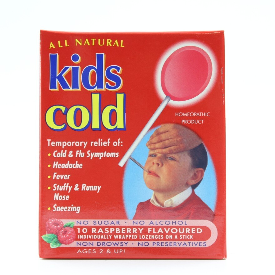 All Natural 儿童感冒发烧棒棒糖 覆盆子味 10支/盒