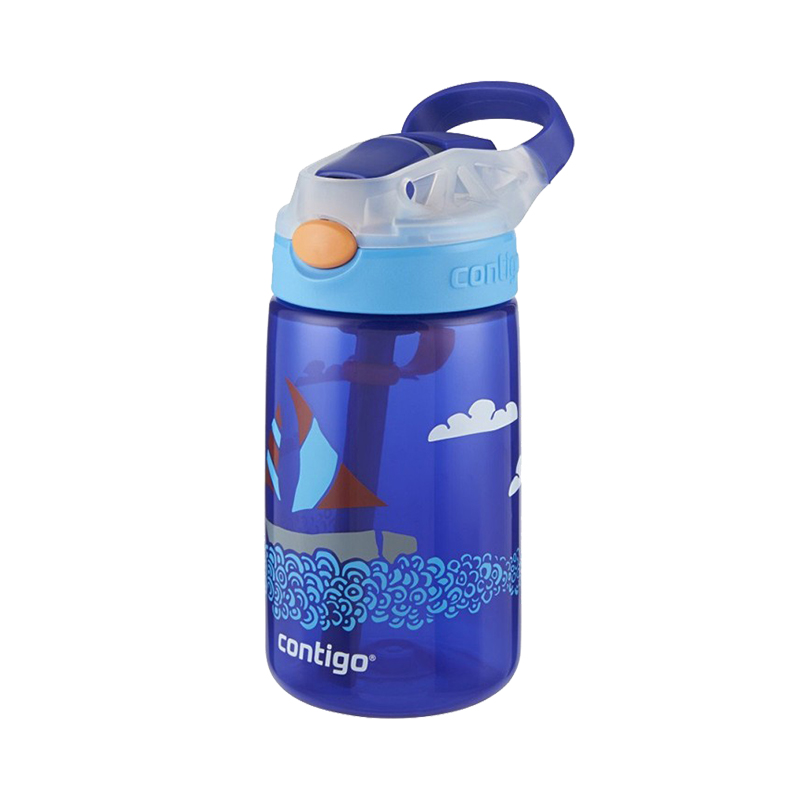 Contigo Gizmo 自动翻扣带锁 414ML 儿童水壶 帆船款