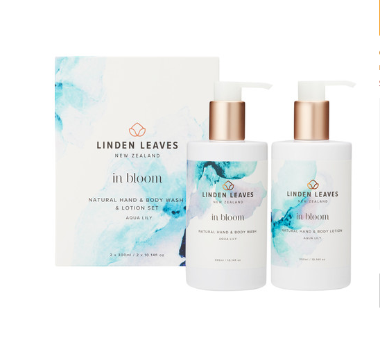 Linden Leaves 琳登丽诗 in bloom 绽放系列 wash & lotion set 洗护套装 aqua lily 香水百合 2 x 300ml