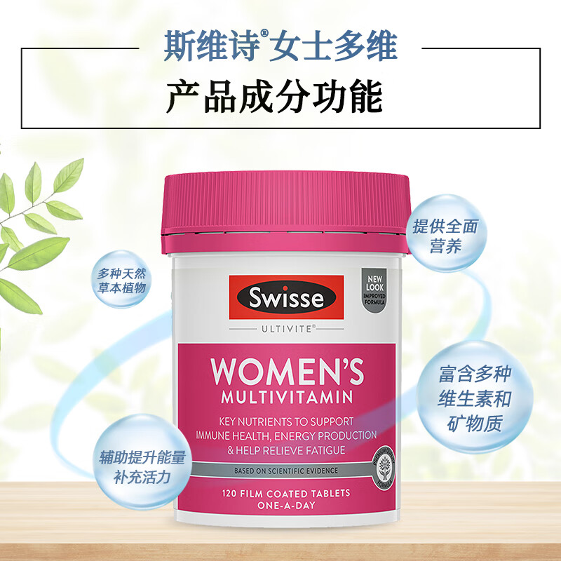 (新西兰厂方直邮) Swisse 女性复合维生素 120粒（新版 (任意三件包邮)