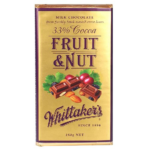 Whittakers 惠特克巧克力 天然有机水果坚果味 250克