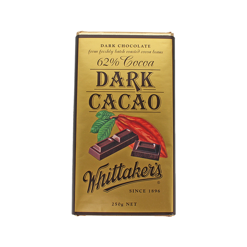Whittakers 惠特克 天然有机经典黑巧味巧克力 250g