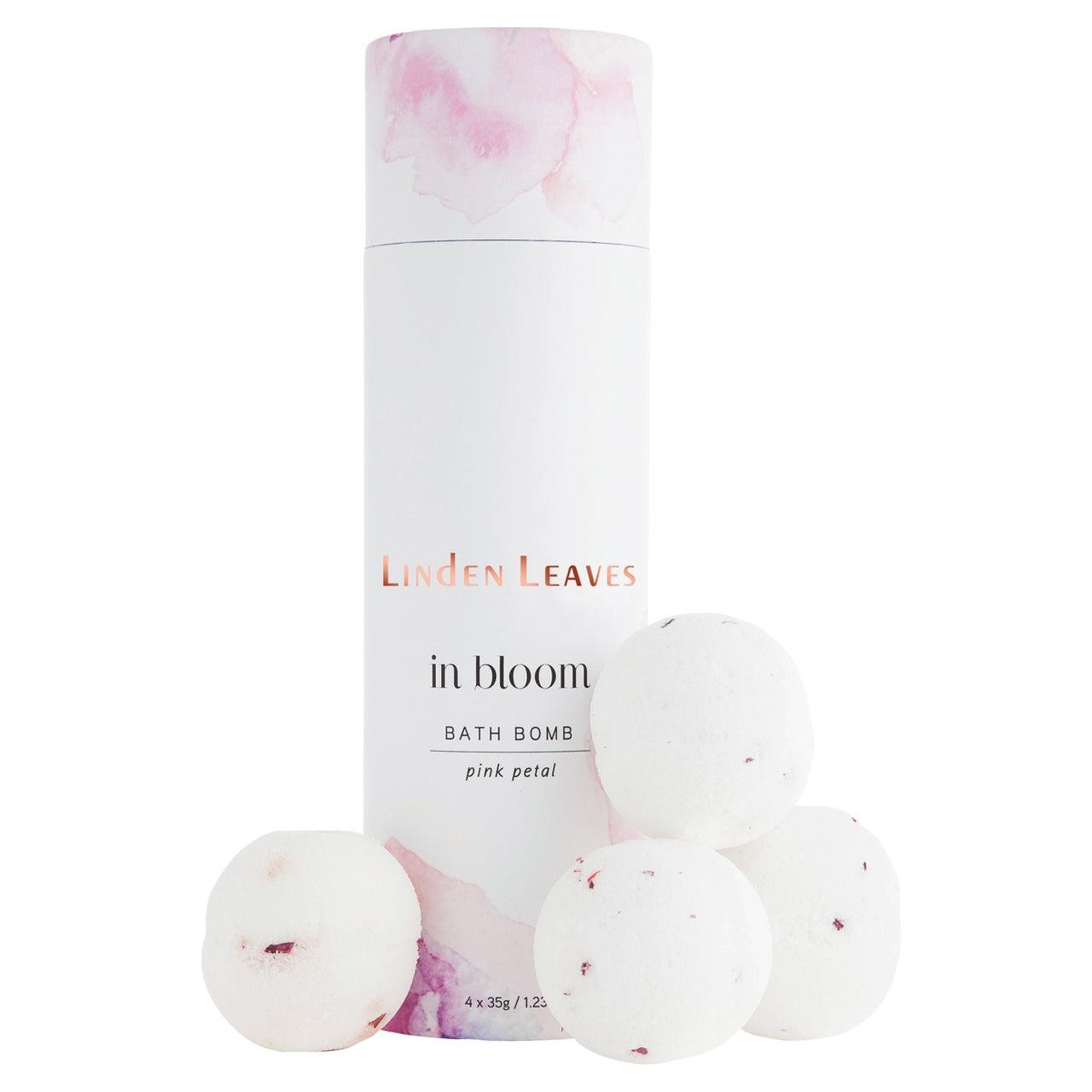 Linden Leaves Pink Petal Bath Bombs - 4 x 35g Linden Leaves Pink Petal Bath Bombs - 4 x 35g
