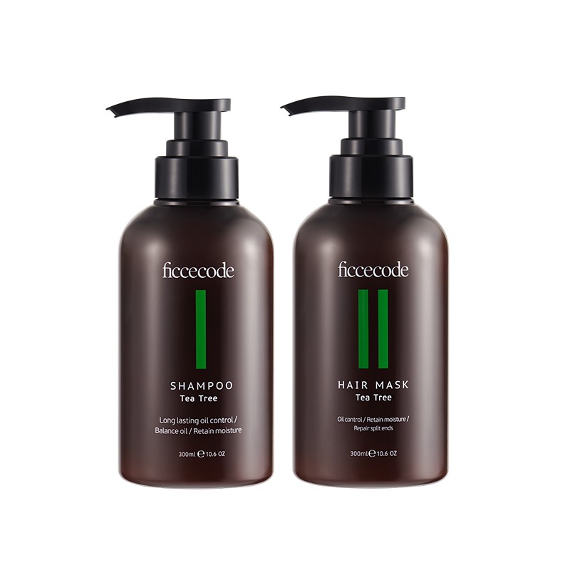 Ficcecode菲诗蔻茶树油洗发水300ml+发膜300ml【送生姜洗护80m*2+精油2ml*2】【国内包邮】