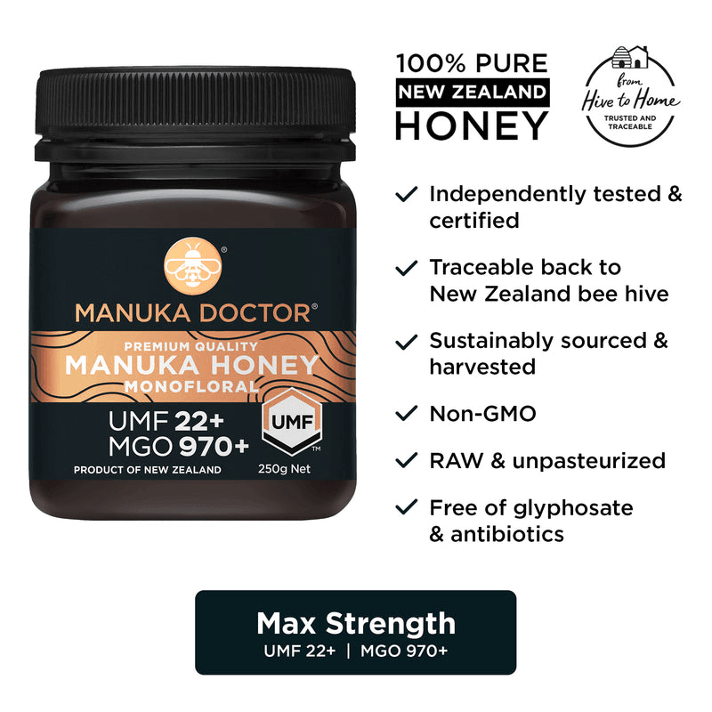 Manuka Doctor UMF 22+ Monofloral Manuka Honey 250g Manuka Doctor UMF 22+ Monofloral Manuka Honey 250g