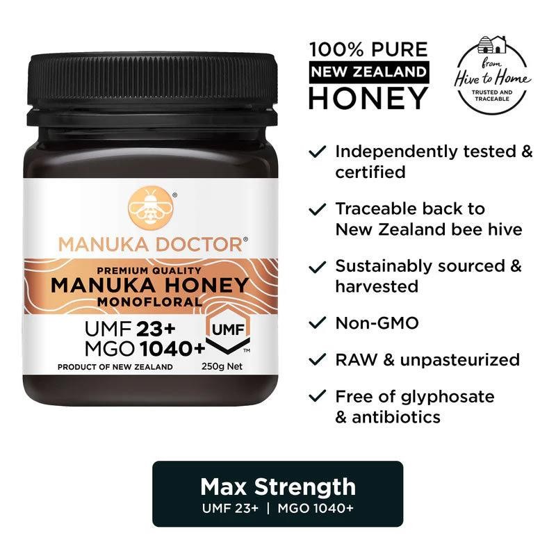 Manuka Doctor 麦卢卡蜂蜜 UMF 23+ Monofloral Manuka Honey 250g Manuka Doctor 麦卢卡蜂蜜 UMF 23+ Monofloral Manuka Honey 250g