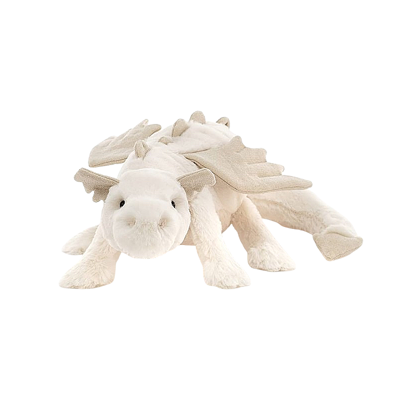 Jellycat Snow Dragon 雪龙 Large大号 柔软毛绒玩具 SNW2DD  坐高12cm