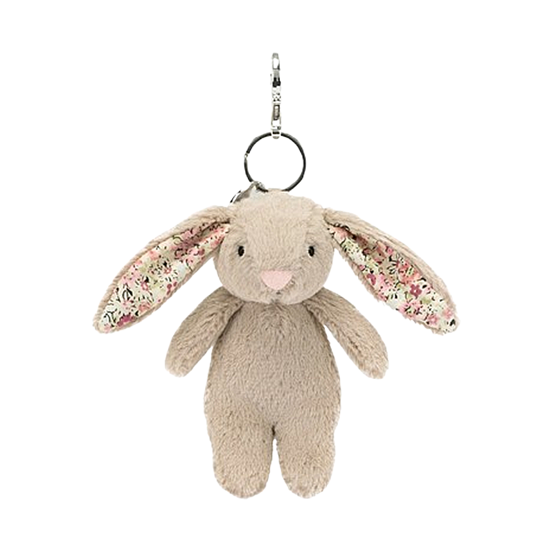 Jellycat  Blossom Beige Bunny Bag Charm 花布米色邦尼兔包包挂饰 BL4BBC  高17cm