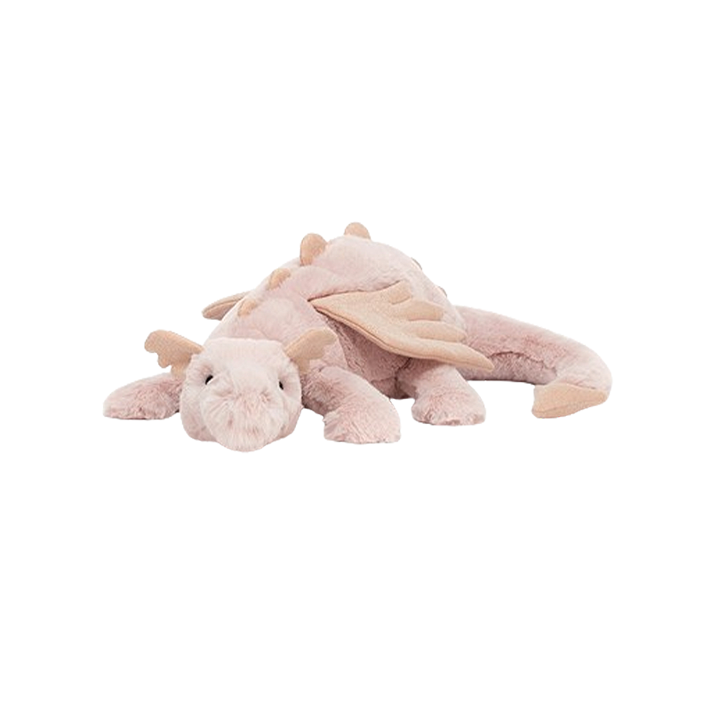Jellycat Rose Dragon 玫瑰色龙 毛绒玩具 Lagre大号 ROSE1DD 宽66cm x 高19cm