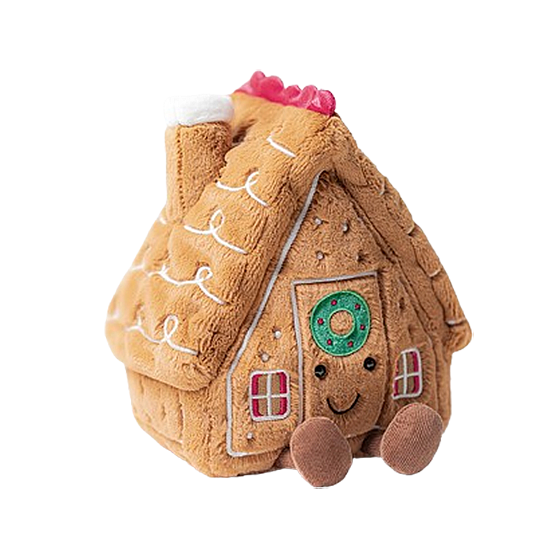 Jellycat Amuseable Gingerbread House 圣诞节新品趣味圣诞姜饼屋毛绒玩具 A2GHO 高22cm