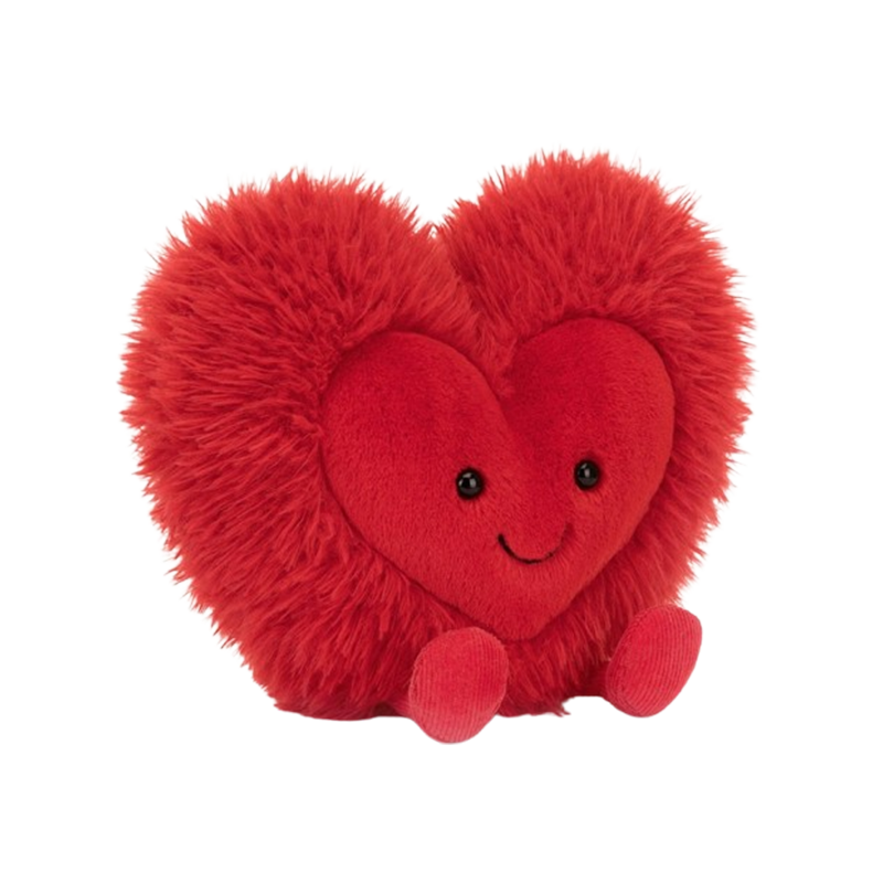 Jellycat  Amuseables Beatie Heart  趣味比蒂爱心 毛绒玩具  A6REDFH  small小号  高12cm x 宽12cm