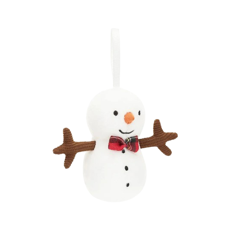 Jellycat Festive Folly Snowman 圣诞节新品欢乐节庆雪人玩偶挂件 FFH6SN 高9cm x 宽6cm