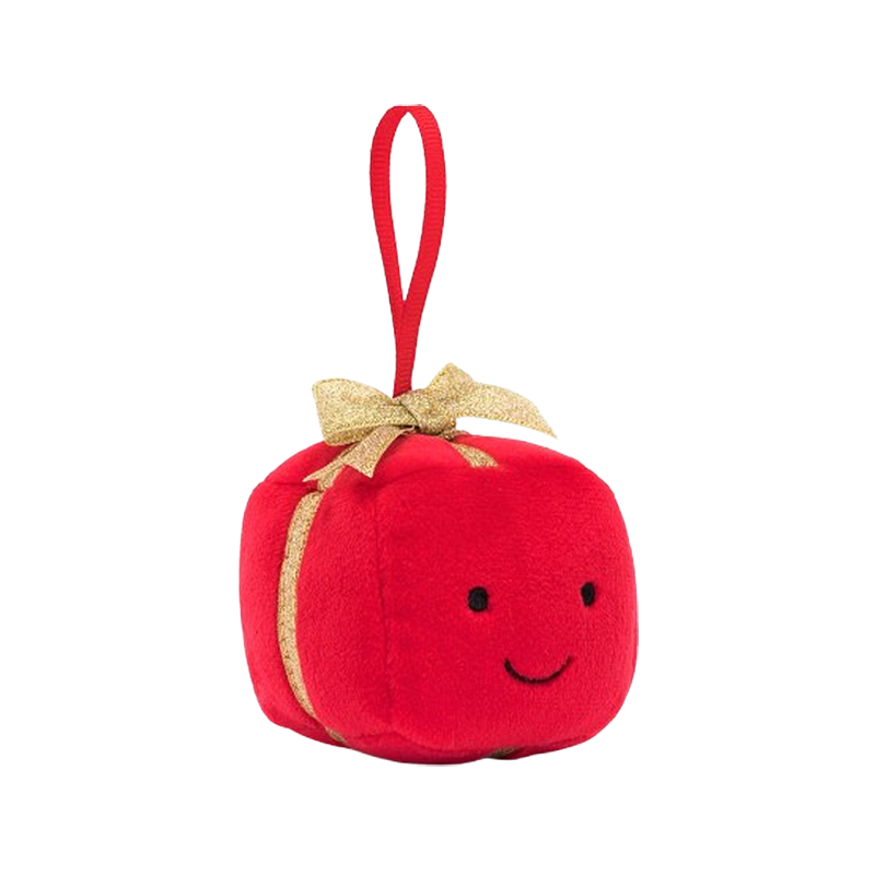 Jellycat Festive Folly Present 新品欢乐节庆礼盒柔软毛绒玩具 FFH6PR 宽6cm x 高6cm
