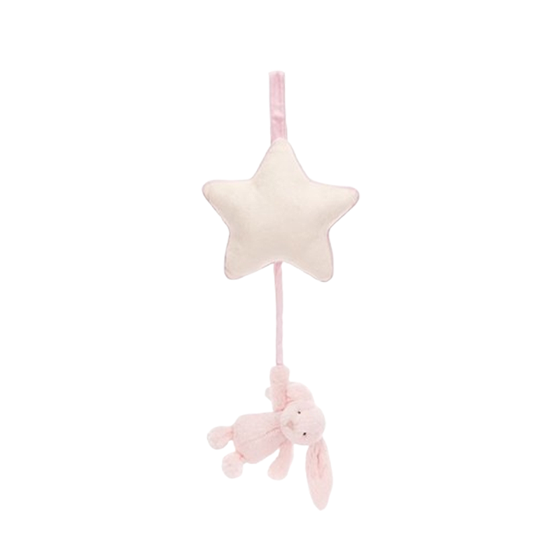 Jellycat Bashful Pink Bunny Musical Pull 害羞粉色邦尼兔音乐拉铃安抚宝宝玩具挂件 MP4BP 高30cm x 20cm