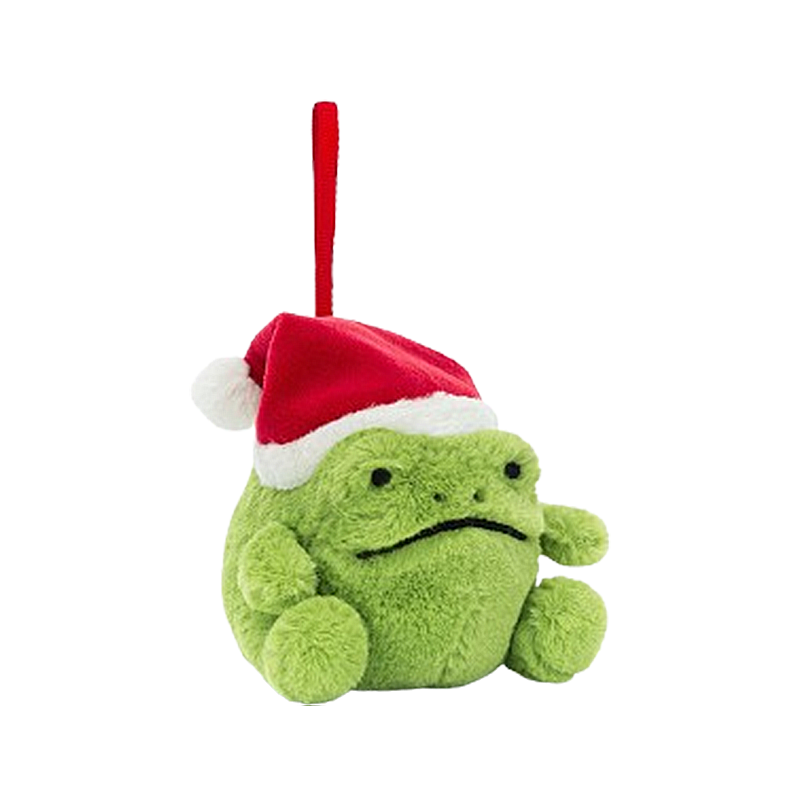 Jellycat Ricky Rain Frog Decoration 圣诞节新品里奇雨蛙圣诞挂饰毛绒玩具 RR6FD 高8cm x7cm